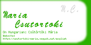 maria csutortoki business card
