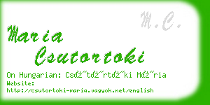 maria csutortoki business card